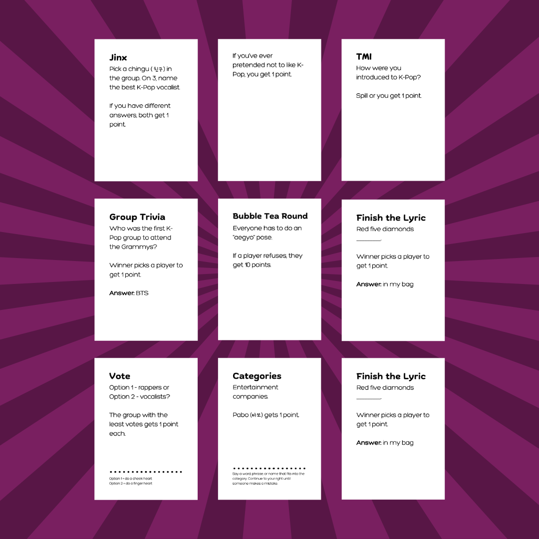 What's K-Popping?! A Printable K-Pop Card Game