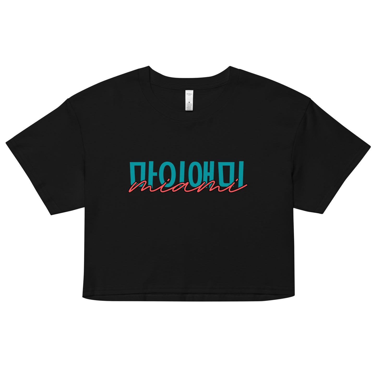 Miami Hangul Graphic Crop Top