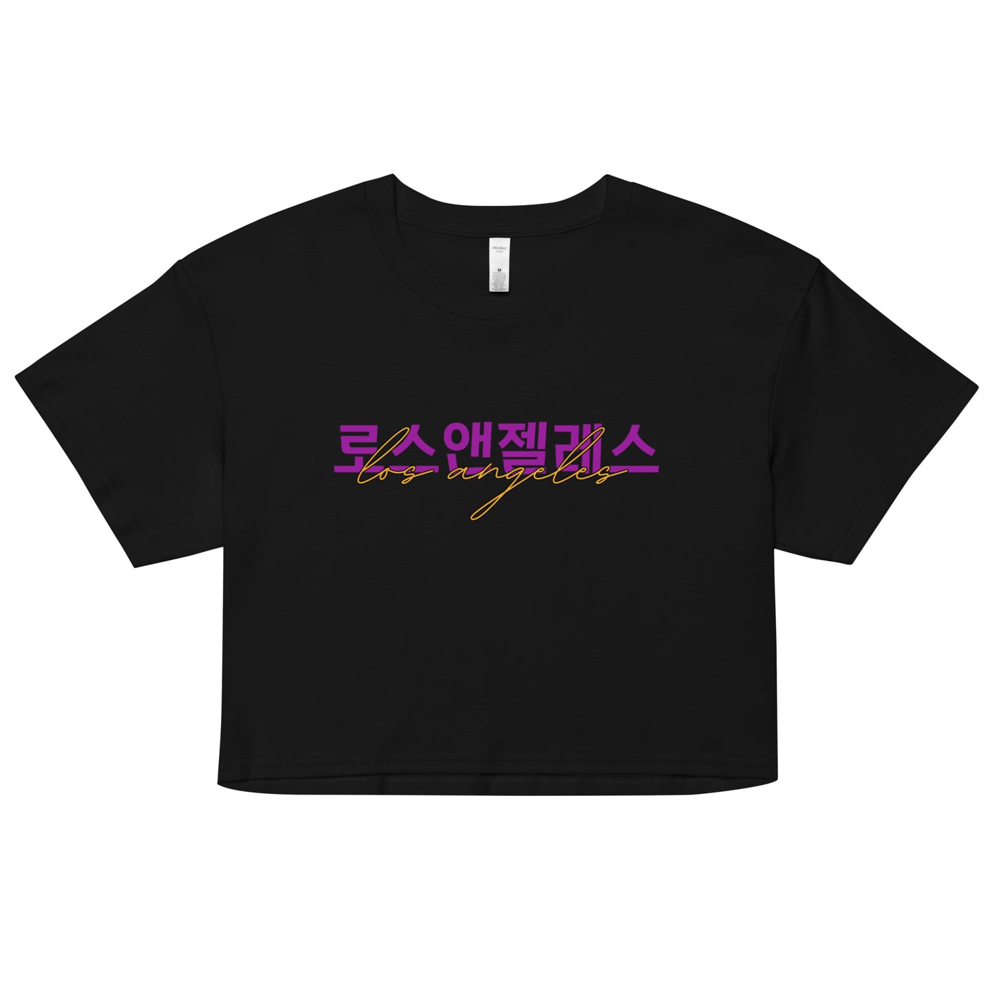 Los Angeles Hangul Graphic Crop Top