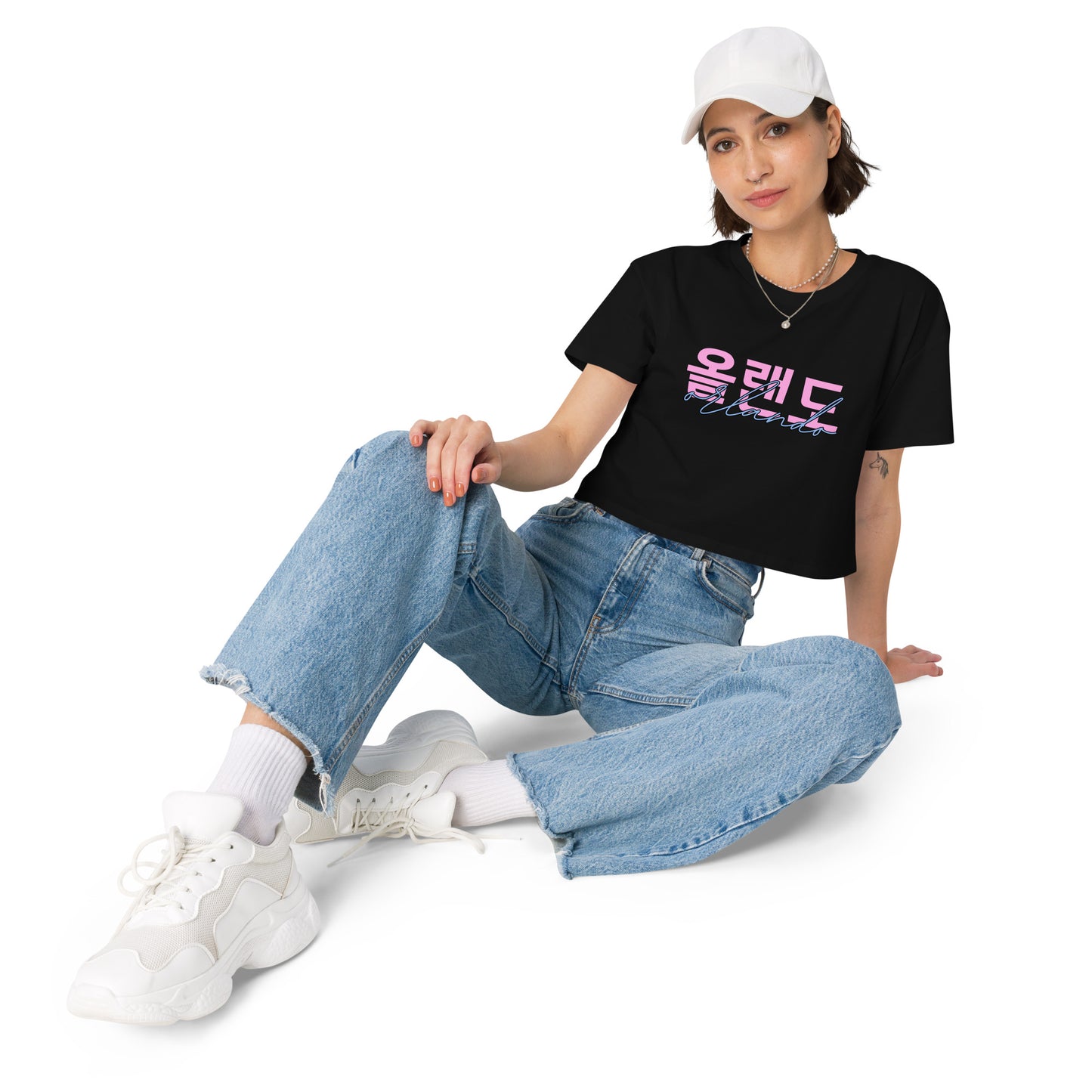 Orlando Hangul Graphic Crop Top